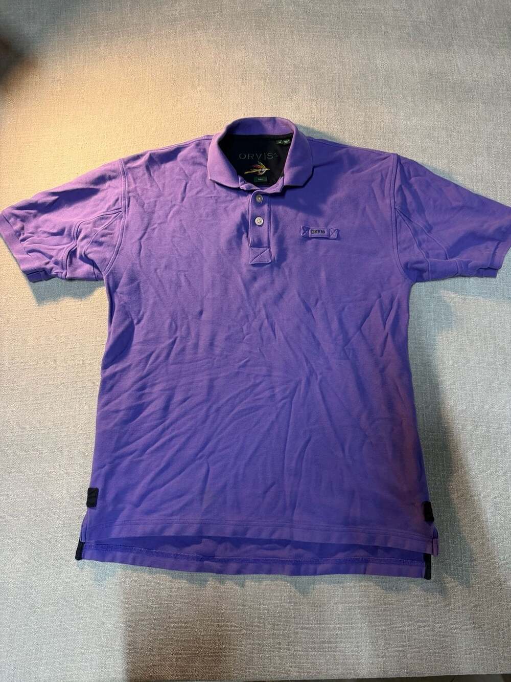 Orvis Men's Purple Pique Polo Shirt with Chest Loop